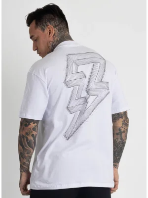 Camiseta Oversized Static Bolt Branca Produto Camiseta Oversized Static Bolt Branca