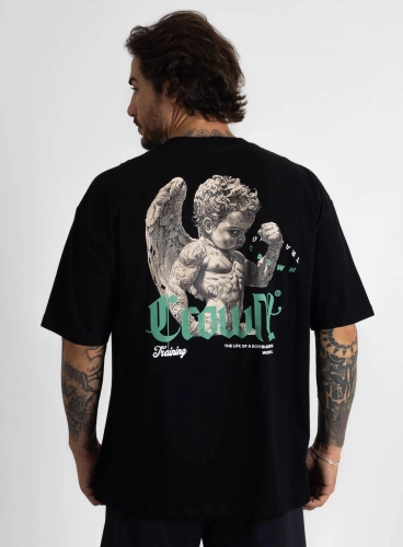 Camiseta Oversized Preta Angel Produto Camiseta Oversized Preta Angel