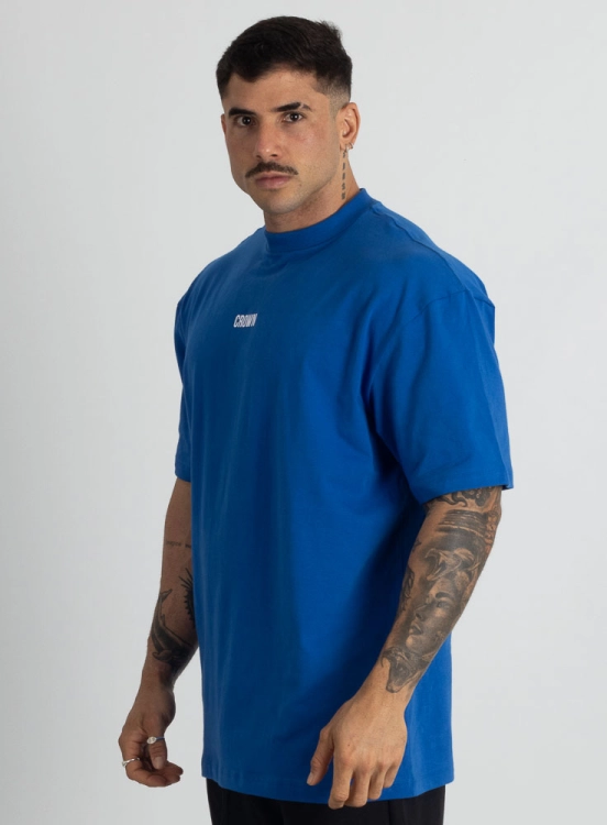 Camiseta Oversized Nasci Azul Produto Camiseta Oversized Nasci Azul