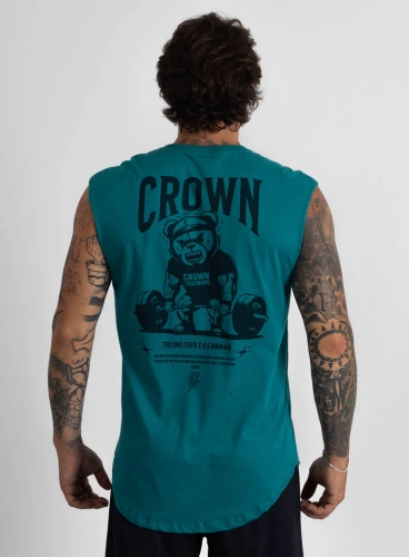Produto Regata Crown Japonesa Treino Fofo Verde Petróleo