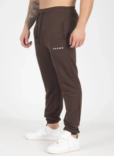 Calça Crown Training Moletom Slim Dark  Marrom 