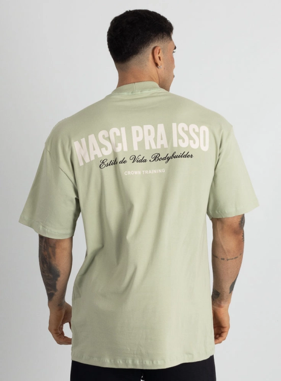 Camiseta Oversized Nasci Verde Claro Produto Camiseta Oversized Nasci Verde Claro
