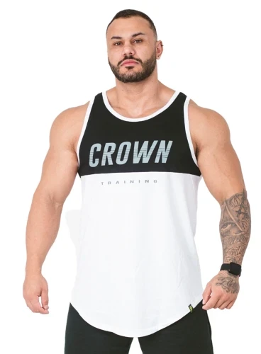 Regata Crown Training Long Branca e Preta