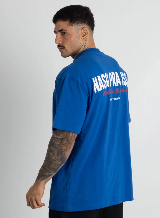 Camiseta Oversized Nasci Azul Produto Camiseta Oversized Nasci Azul