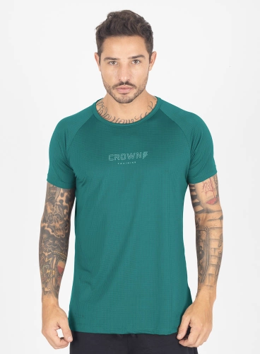 Camiseta Crown Dry Fit ice Verde Petr&oacute;leo