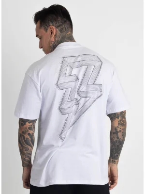 Camiseta Oversized Static Bolt Branca Produto Camiseta Oversized Static Bolt Branca