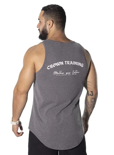 Produto Regata Crown Training Pump Long Mescla Black
