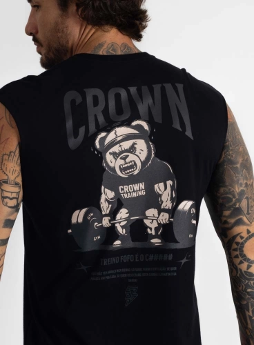 Produto Regata Crown Japonesa Treino Fofo Preta