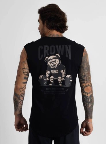 Produto Regata Crown Japonesa Treino Fofo Preta