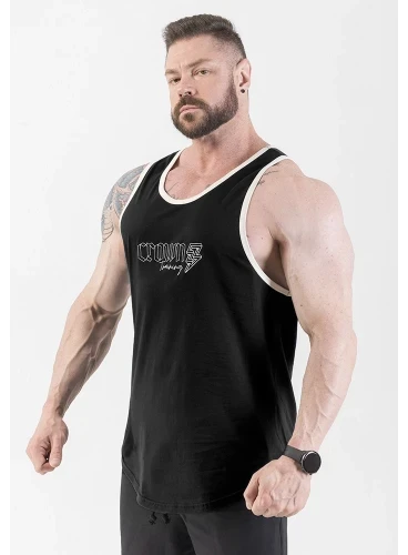 Regata Masculina Preta Bordada Crown Training