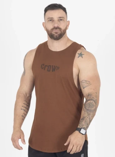 Regata Crown Tank Bubble Marrom Produto Regata Crown Tank Bubble Marrom