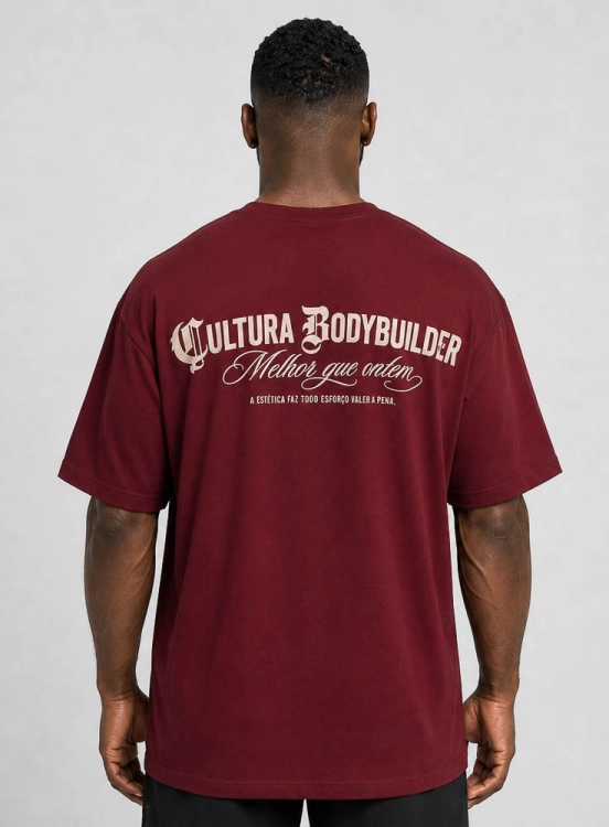 Camiseta Oversized Cultura Bordô Produto Camiseta Oversized Cultura Bordô
