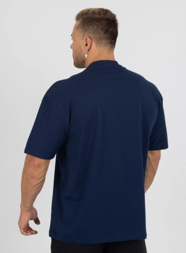 Camiseta Oversized Azul Marinho Old Style Produto Camiseta Oversized Azul Marinho Old Style