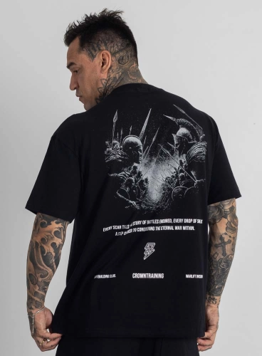 Camiseta Oversized Warlift Guerra Eterna Preta