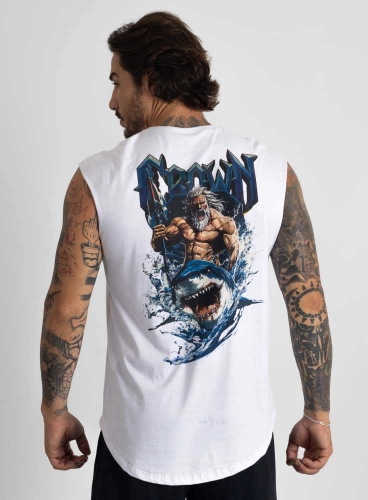 Produto Regata Crown Japonesa Poseidon Branca