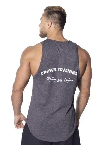 Regata Crown Trad Melhor que ontem Mescla Preto