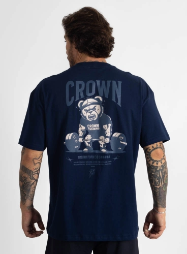 Camiseta Oversized Treino Fofo Azul Marinho