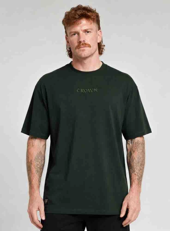 Camiseta Oversized Bordada Verde Escuro Produto Camiseta Oversized Bordada Verde Escuro