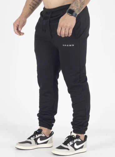 Calça Crown Training Moletom Slim Dark Preto