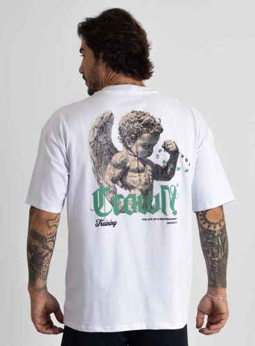 Camiseta Oversized Angel Branca Produto Camiseta Oversized Angel Branca
