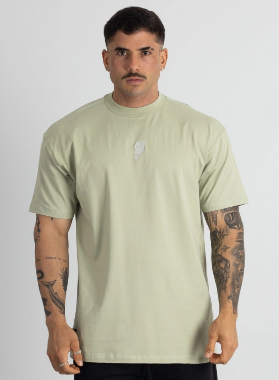 Camiseta Oversized Mid Logo Verde Claro Produto Camiseta Oversized Mid Logo Verde Claro