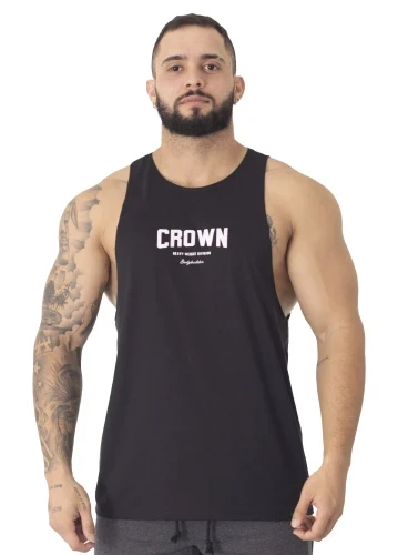 Regata Crown Corte Laser Bodybuilder  Preto 