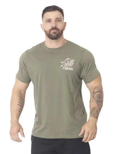 Camiseta  Crown Training Tigre  Verde Militar 