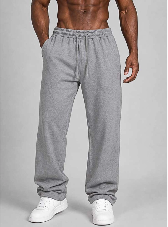 Produto Calça Crown Training Moletom Reta Logo Bordada Mescla