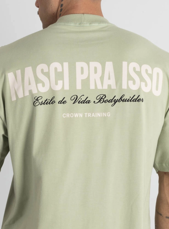 Camiseta Oversized Nasci Verde Claro Produto Camiseta Oversized Nasci Verde Claro