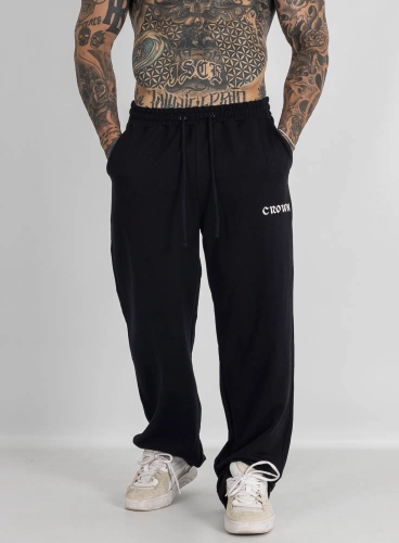 Calça Crown Training Moletom Reta Bordada