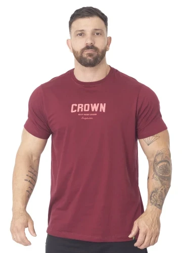 Camiseta Crown Training Bodybuilder  Bordô 