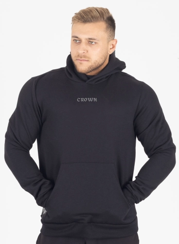 Moletom Crown Capuz Bordado Preto