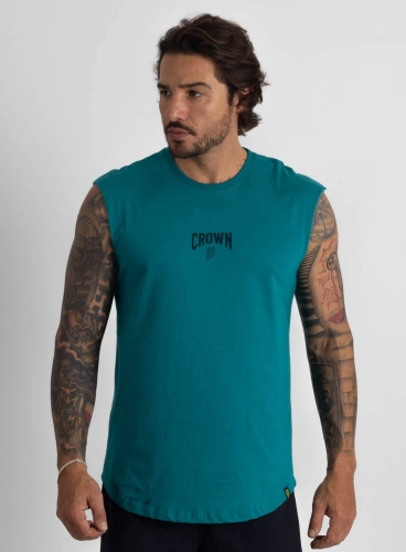 Produto Regata Crown Japonesa Treino Fofo Verde Petróleo