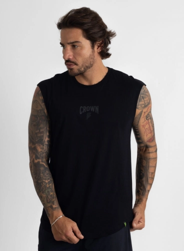 Produto Regata Crown Japonesa Treino Fofo Preta