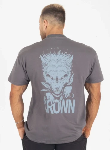 Camiseta Oversized Cinza Wolf Crown Training Produto Camiseta Oversized Cinza Wolf Crown Training