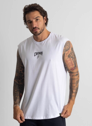 Regata Crown Japonesa Treino Fofo Branca Regata Crown Japonesa Treino Fofo Branca