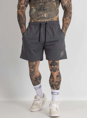 Bermuda de Moletom Crown Curta Raio Grafite