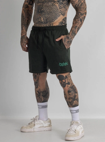 Bermuda de Moletom Crown Curta Graffs Verde