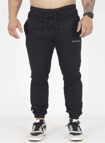 Calça Crown Training Moletom Slim Dark Preto
