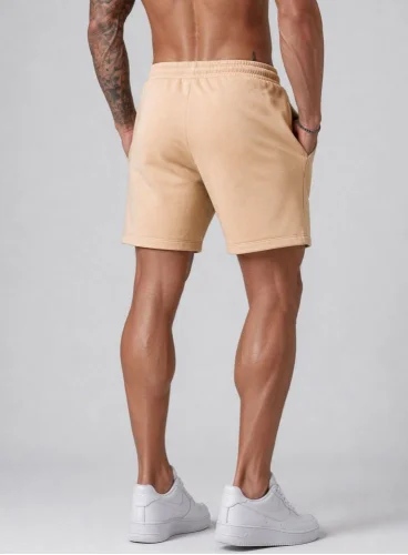 Bermuda Crown Moletom Curta Raio Bordada Bege Produto Bermuda Crown Moletom Curta Raio Bordada Bege