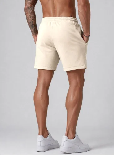 Bermuda Crown Moletom Curta Raio Bordada Creme Produto Bermuda Crown Moletom Curta Raio Bordada Creme