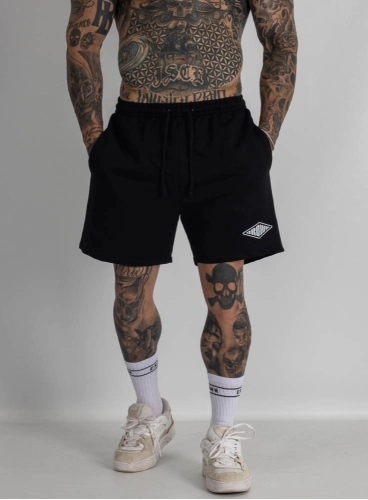 Bermuda de Moletom Crown Curta Form Preta Bermuda de Moletom Crown Curta Form Preta