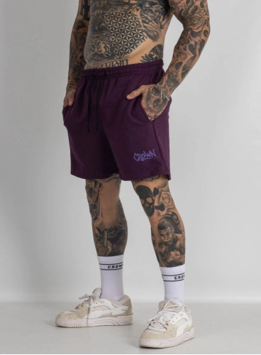 Bermuda de Moletom Crown Curta Graffs Roxa