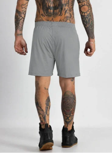 Produto Bermuda Masculina Cinza Poliamida Curta Crown Training
