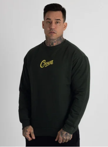Produto Blusa de Moletom Crown Training OldStyle Verde Escuro