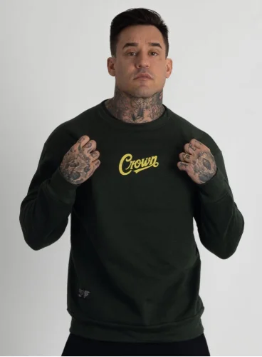 Produto Blusa de Moletom Crown Training OldStyle Verde Escuro
