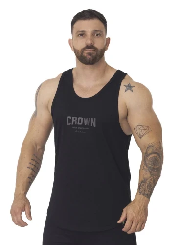 Regata Crown Tradicional Bodybuilder Preto Regata Crown Tradicional Bodybuilder Preto