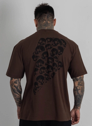 Camiseta Oversized Skull Marrom Produto Camiseta Oversized Skull Marrom