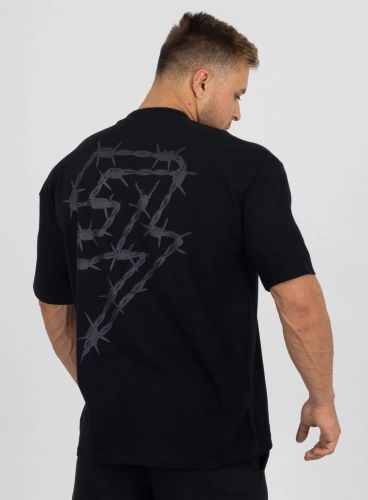 Camiseta Oversized Preta Arame Farpado