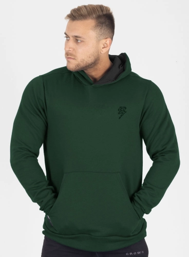 Moletom Crown Capuz Farpado Verde Escuro